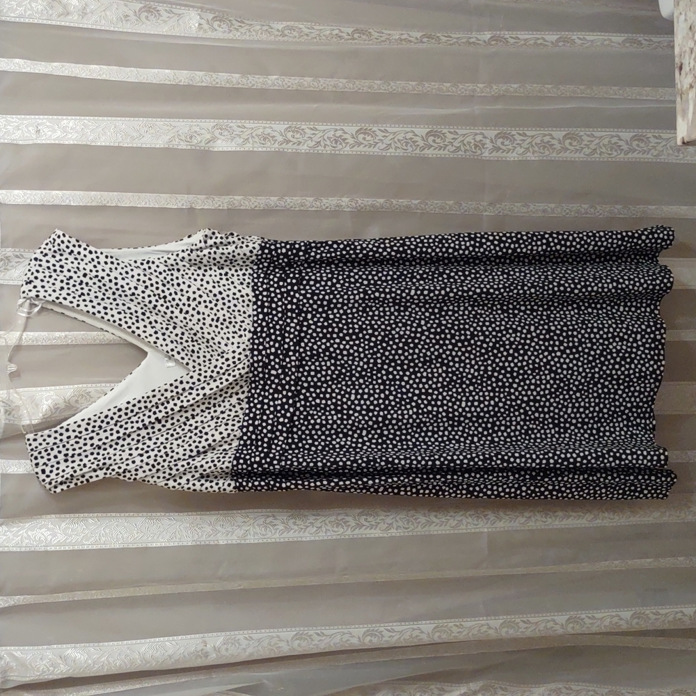 Dress Barn 22W black and white sleeveless dress
